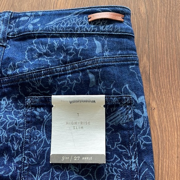 Anthropologie Pilcro Floral-Printed Slim Jeans - denim medium blue Size 27 - Picture 8 of 10